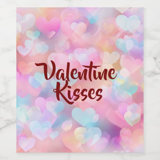 Pastel Love & Romance Valentine Wine Label ワインラベル (シングルラベル)