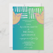 Pastel Lovebirds Engagement Party 招待状 (正面)