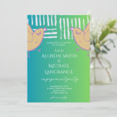 Pastel Lovebirds Engagement Party 招待状 (スタンド正面)