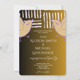 Pastel Lovebirds Engagement Party 招待状