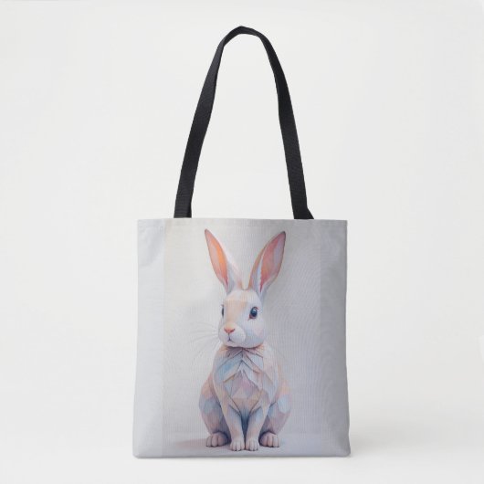 Pastel Low-Poly Bunny トートバッグ (正面)