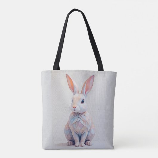 Pastel Low-Poly Bunny トートバッグ (裏面)