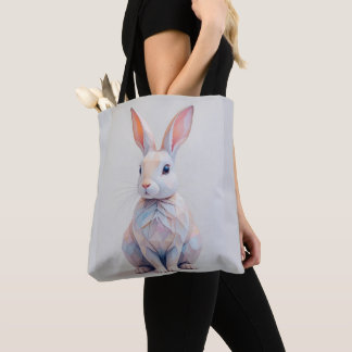 Pastel Low-Poly Bunny トートバッグ