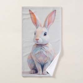 Pastel Low-Poly Bunny ハンドタオル
