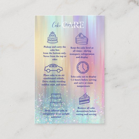 Pastel Luxe Gradient Cake Care  名刺 (正面)