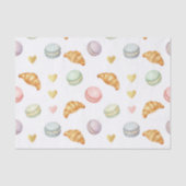 Pastel Macarons and Croissants Seamless Pattern 薄葉紙 (正面)