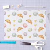 Pastel Macarons and Croissants Seamless Pattern 薄葉紙 (クラフト)