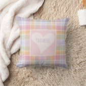 Pastel Madras Custom Throw Pillow for Nursery クッション (ブランケット)