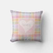 Pastel Madras Custom Throw Pillow for Nursery クッション (正面)