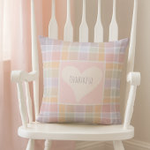 Pastel Madras Custom Throw Pillow for Nursery クッション