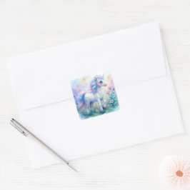 Pastel Magical Unicorn Sticker スクエアシール