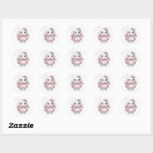 Pastel Maid Cafe Bunny - Pink & White Kawaii Art ラウンドシール (シート)