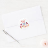 Pastel "Make Yourself a Priority" Self Care Graphi ラウンドシール (封筒)