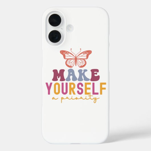 Pastel "Make Yourself a Priority" Self Care Graphi Case-Mate iPhoneケース (裏面)