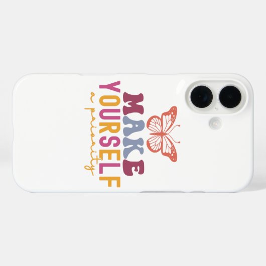 Pastel "Make Yourself a Priority" Self Care Graphi Case-Mate iPhoneケース (裏面 (横))