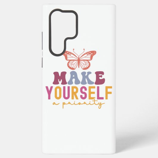 Pastel "Make Yourself a Priority" Self Care Graphi Samsung Galaxyケース (裏面)