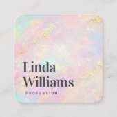 Pastel Marble Business Card with Gold Accents  スクエア名刺 (正面)