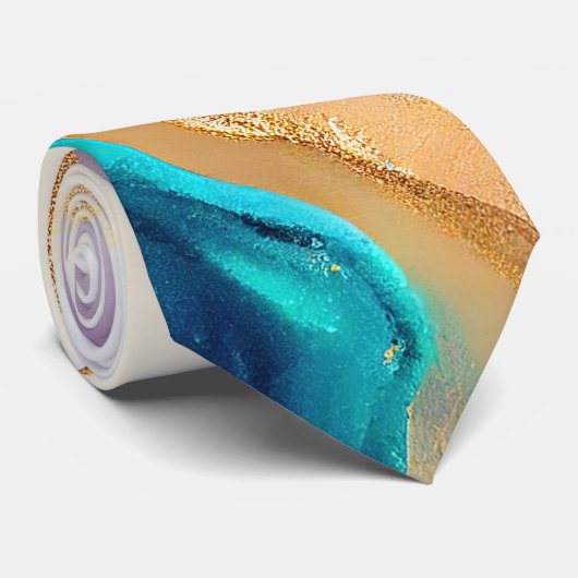 Pastel marble ink abstract glitter art ネクタイ (ロール)