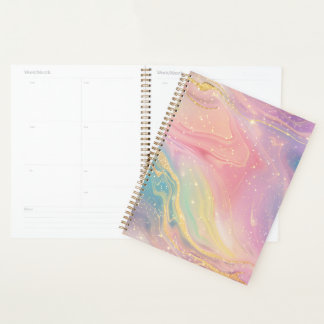 Pastel Marble Planner with Gold Sparkles プランナー手帳