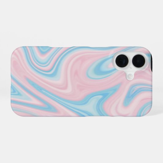"Pastel Marble Swirl iPhone 16 Slim Fit Case - Sof iPhone 16ケース (裏面横)