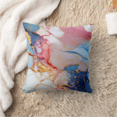 Pastel Marble with Gold Elegance クッション (ブランケット)