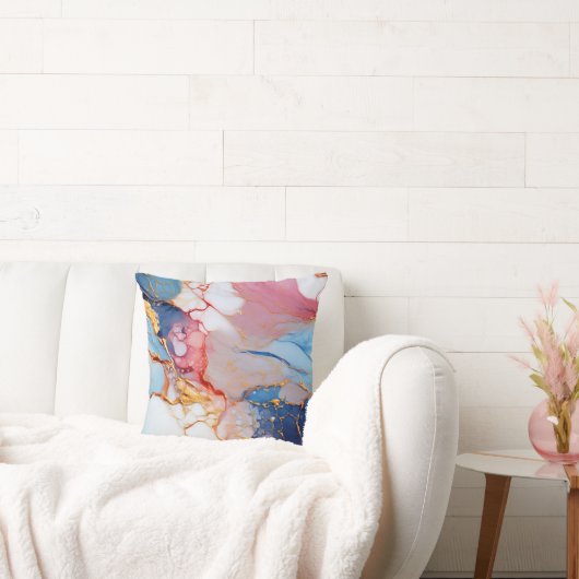Pastel Marble with Gold Elegance クッション (ソファ)
