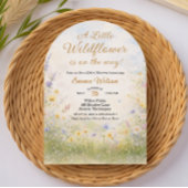 Pastel Meadow Arch Wildflower Baby in Bloom 招待状