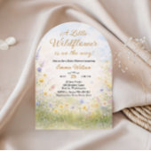 Pastel Meadow Arch Wildflower Baby in Bloom 招待状