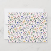 Pastel Meadow Floral Wavy Frame Note Card 招待状 (裏面)