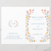 Pastel Meadow Floral Wedding Foldable Program (正面)