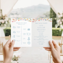 Pastel Meadow Floral Wedding Foldable Program