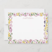 Pastel Meadow Wavy Floral Note Card 招待状 (正面)