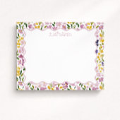 Pastel Meadow Wavy Floral Note Card 招待状