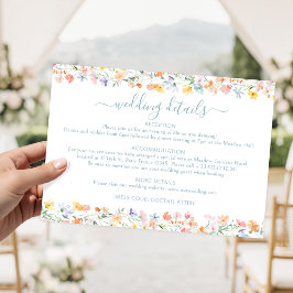 Pastel Meadow Wild Flower Wedding Details Cards エンクロージャーカード