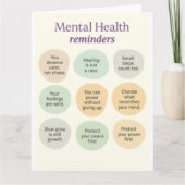 Pastel Mental Health Reminder  サンキューカード (正面)