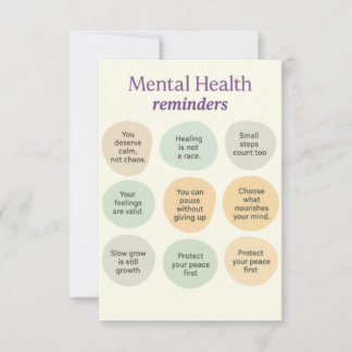 Pastel Mental Health Reminder  サンキューカード