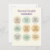 Pastel Mental Health Reminder  シーズンポストカード (正面/裏面)