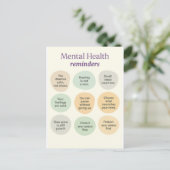 Pastel Mental Health Reminder ポストカード (スタンド正面)