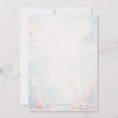 Pastel Mermaid Coral Garden Birthday 招待状 (裏面)