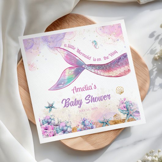 Pastel Mermaid Tail Ocean Girl Celebration スタンダードカクテルナプキン