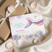 Pastel Mermaid Tail Ocean Thankful Girl サンキューカード