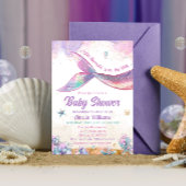 Pastel Mermaid Tail Under the Sea Girl 招待状