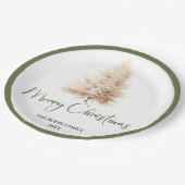 Pastel Minimal Christmas Personalized Family Plate ペーパープレート (アングル)