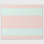 Pastel Mint & Blush Polka Dot Wrapping  ラッピングペーパー (フラット)