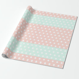 Pastel Mint & Blush Polka Dot Wrapping  ラッピングペーパー