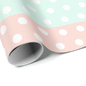 Pastel Mint & Blush Polka Dot Wrapping  ラッピングペーパー (ロールコーナー)