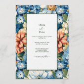 Pastel Modern Floral Wedding Invitation 招待状 (正面)