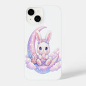 Pastel Moon Bunny iPhone Case – Cute Kawaii Design iPhoneケース (裏面)