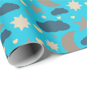 Pastel Moon Stars and Clouds Gift Wrap ラッピングペーパー (ロールコーナー)