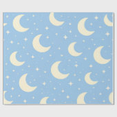 Pastel Moon Stars Baby Wrapping Paper ラッピングペーパー (フラット)